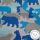 Medvědi modří bavlněné plátno