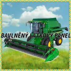 Kombajn zelený John Deere panel 39x38cm teplákovina