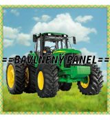 Traktor zelený John Deere úplet 39x37cm panel