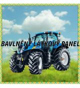 Traktor modrý New Holland T7070 na louce úplet panel 39x38cm