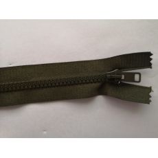 Zip kostěný 65cm Khaki  