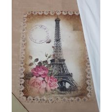 Eiffelova věz s růžemi v ozdobném rámečku 64,5x67 úplet panel