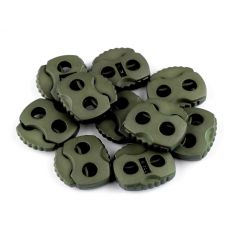 Brzdičky s dvěma dírkami 20x20 mm Khaki zelená